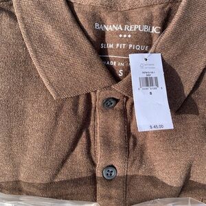 Banana Republic Black Slim Fit Pique Polo